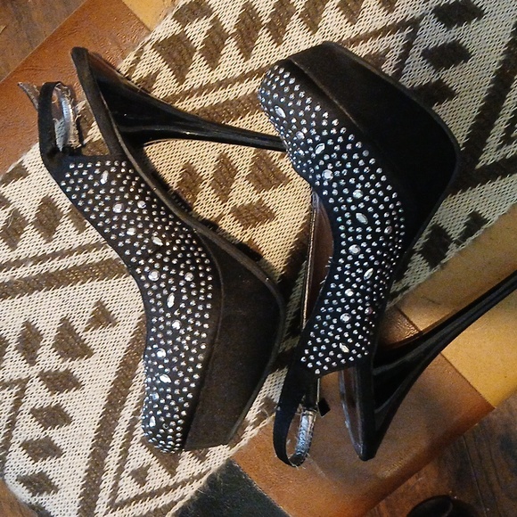 Black bling high heels - Picture 4 of 8